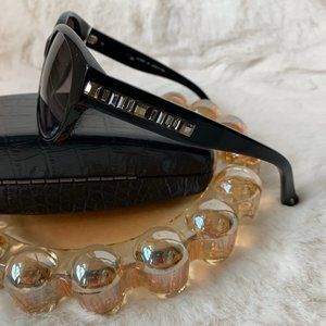 Judith Leiber Black Sunglasses with Crystals  RARE